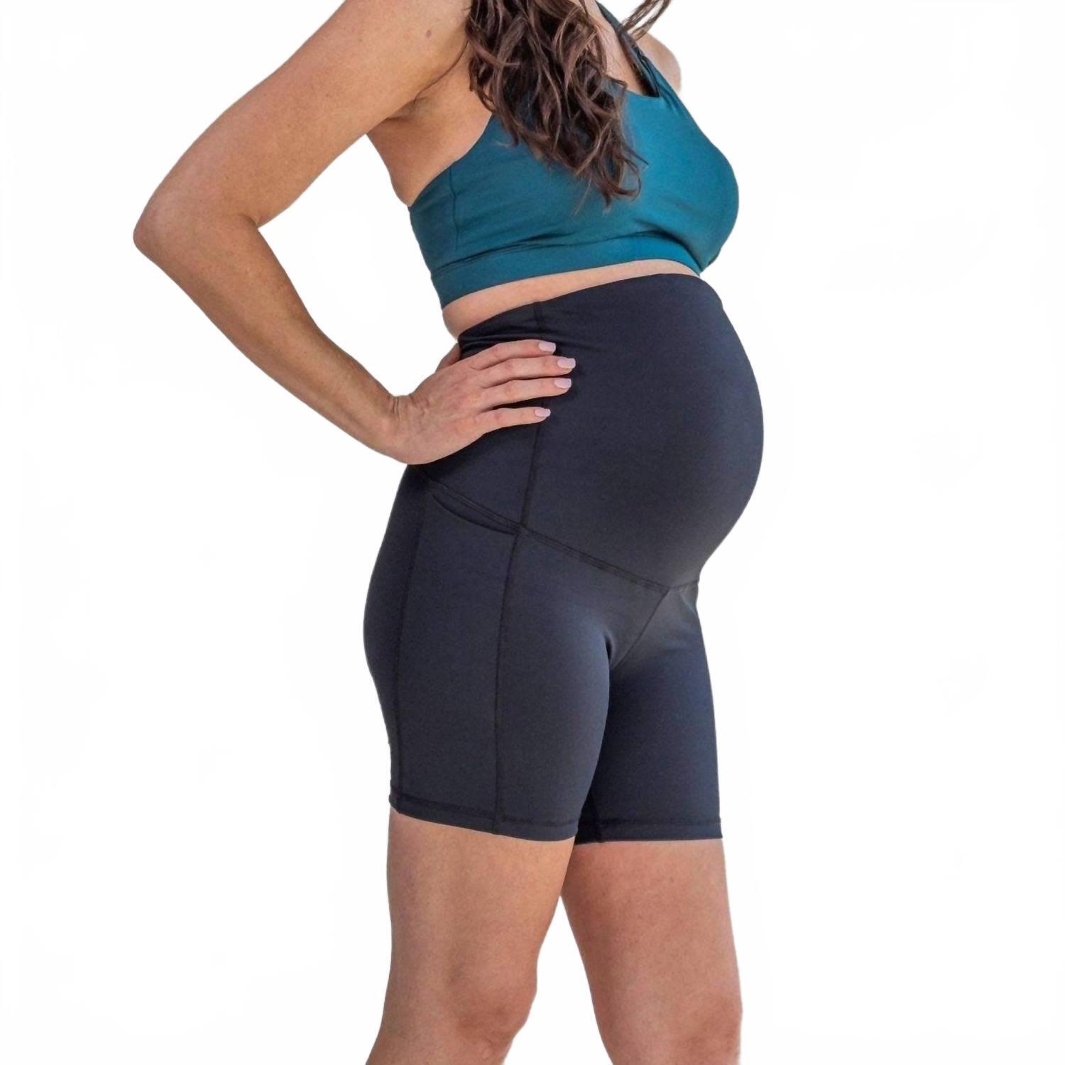 New Senita Athletics Maternity Rio Shorts In Black — image 5 of 6
